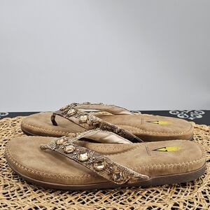 Volatile Tan Jeweled Embellished Sandals Size 8